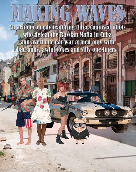 The front cover of my only (self) published book. Making Waves. Or as the 'get text from image' tool says:

"HIANING WAVES:

is Foy rine pig dot bis

SID dese Mafia in'Cub;

Pena don ?

it fi uf hes anny nies ge
0 ne LSS | i=l
Nila l :
aged mA
Ang VaR SAR |

i {oo a

= 1] XT -
Fo 8
td —"